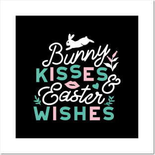 Charming Easter Typography - 'Bunny Kisses and Easter Wishes' Posters and Art